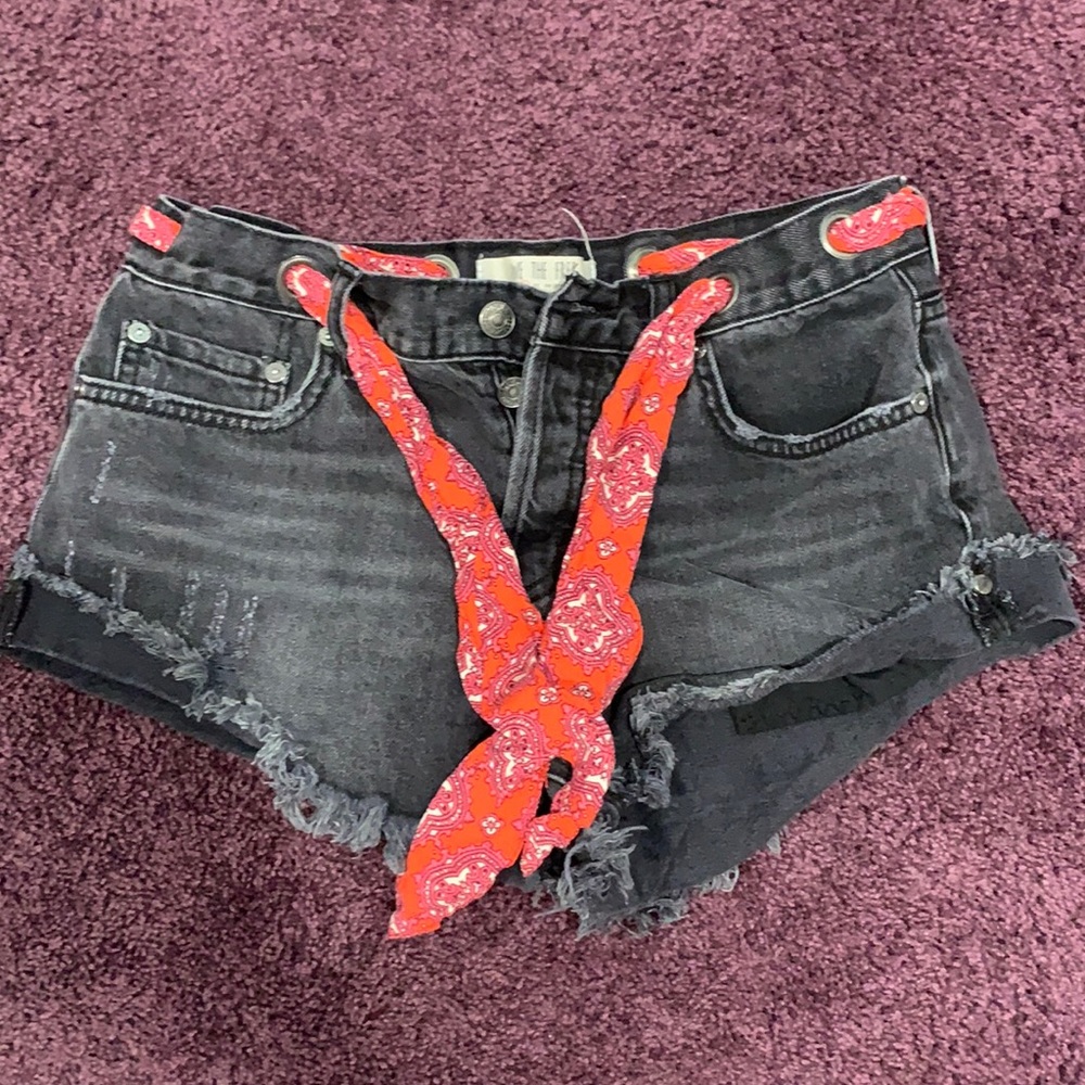 Black free people Looped belt Shorts